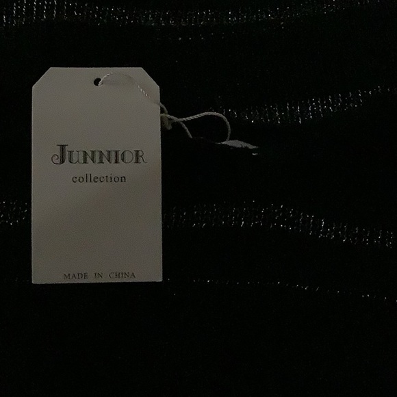 Junior Collection Black Shimmery Size 12 Sleeveless Knitted Cover Up Top. New - Picture 7 of 7